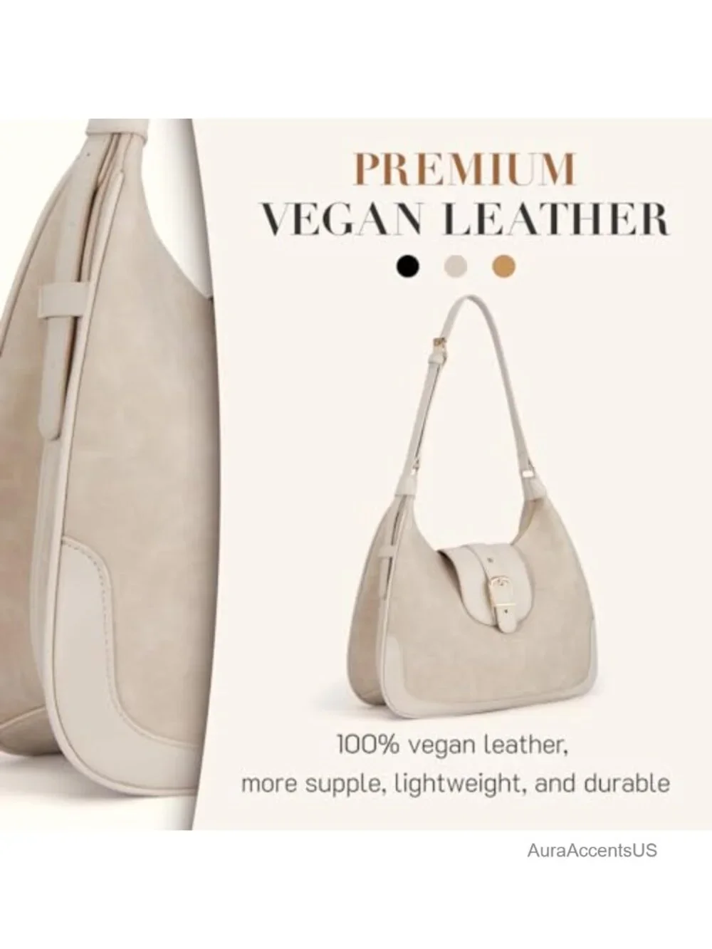 Large Hobo Handbag Women Suede Faux Leather Shoulder Bag